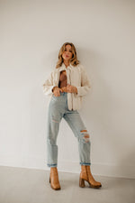 Timber Cotton Blend Pocketed Quilted Jacket - Cream