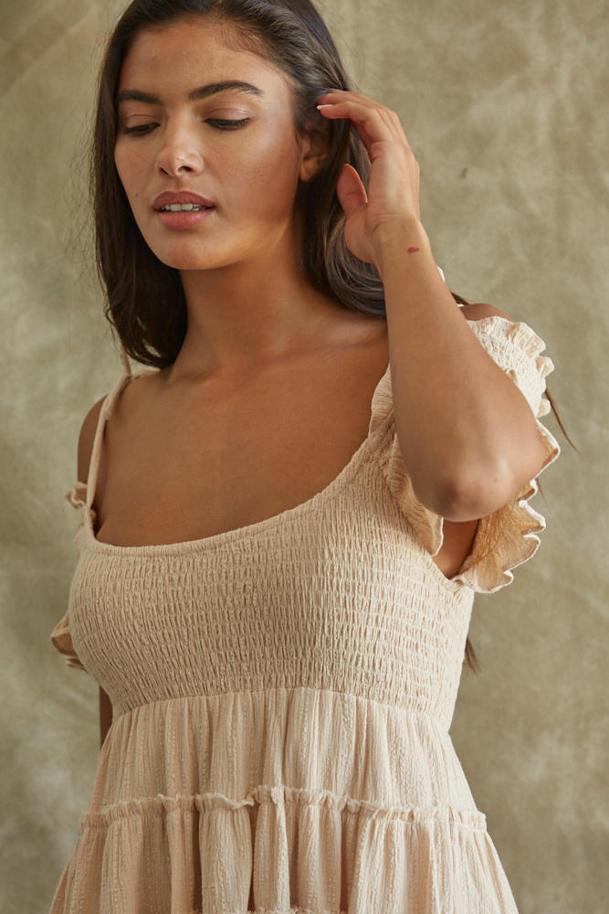Gianna Smocked Ruffle Tiered Mini Dress