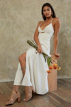 Bay Breeze Cutout Slit Midi Dress