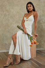 Bay Breeze Cutout Slit Midi Dress