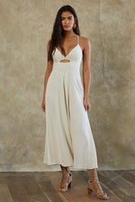 Bay Breeze Cutout Slit Midi Dress