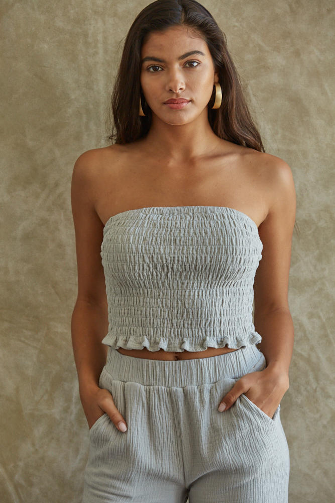 Teri Cotton Smocked Tube Top