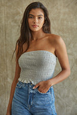 Teri Cotton Smocked Tube Top