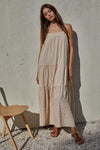 Baker Cotton Gingham Tiered Maxi Dress