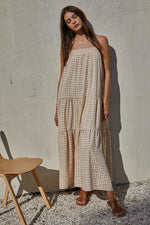 Baker Cotton Gingham Tiered Maxi Dress