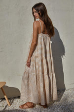 Baker Cotton Gingham Tiered Maxi Dress