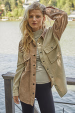 Remi Corduroy Color Block Shacket