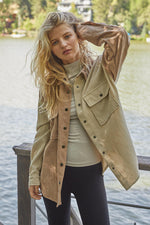 Remi Corduroy Color Block Shacket