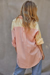 Lemonade Breeze Color Block Button Down Top