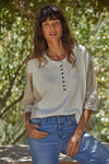 Alec Contrast Button Down Top