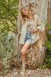 Camfield Corduroy Button Down Shacket- Cream