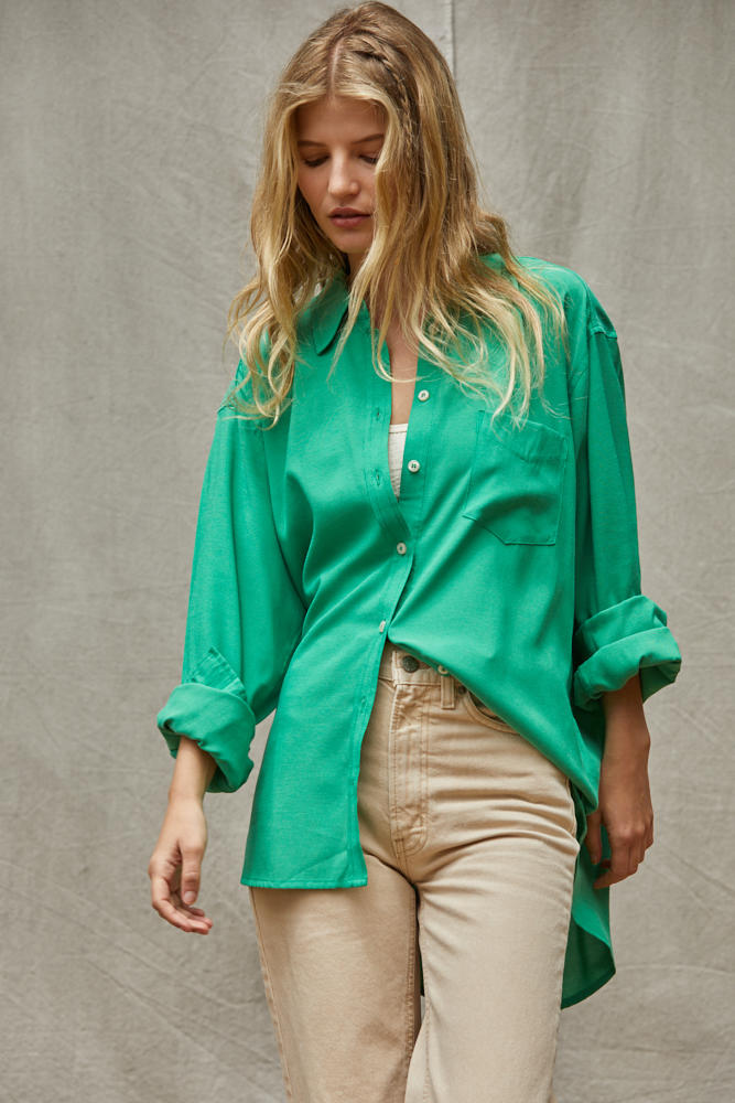 Good Luck Button Down Top