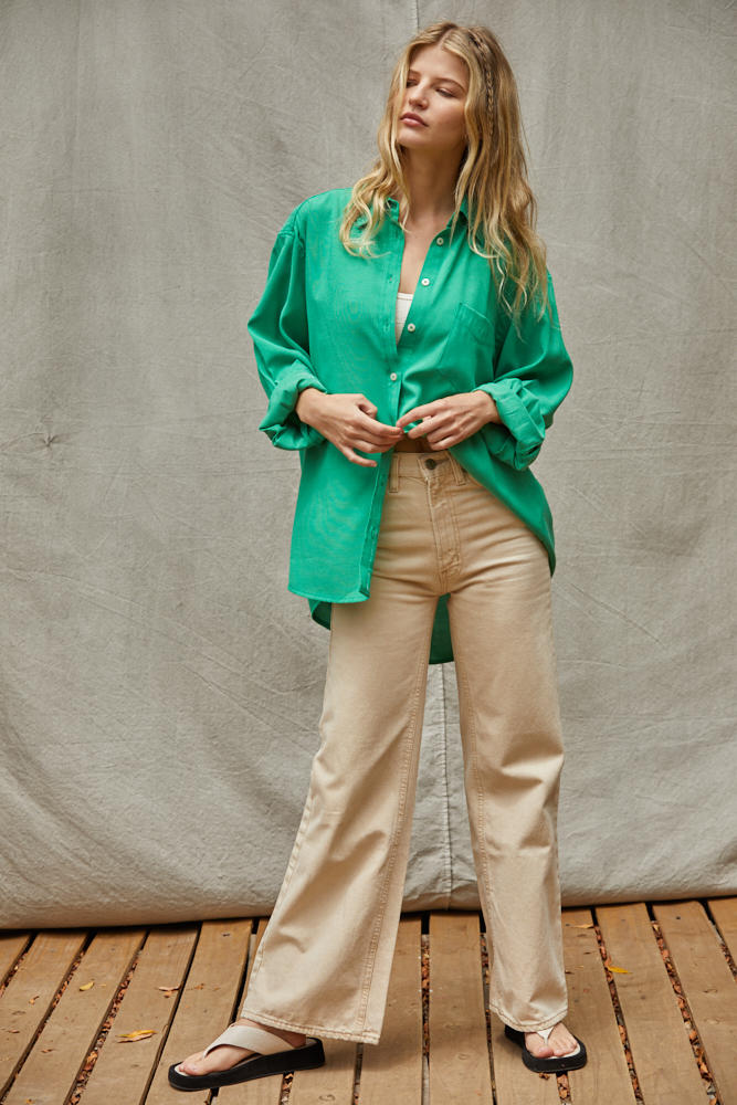 Good Luck Button Down Top