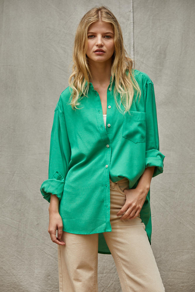 Good Luck Button Down Top
