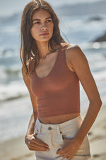 Weekender Seamless  Crop Tank - Gingerbread