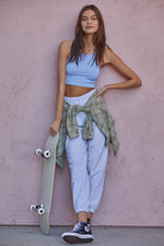 Tammy Ribbed Racerback Brami - Periwinkle