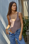 Happy Together Ribbed Seamless Bodysuit - Espresso