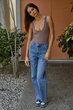 Happy Together Ribbed Seamless Bodysuit - Espresso