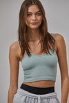 Sydney Ribbed Seamless Crop Tank - Dusty Mint
