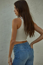 Headstart Seamless Textured Crop Top- Misty Grey