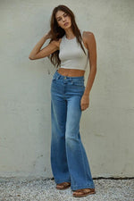 Headstart Seamless Textured Crop Top- Misty Grey