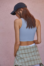 Headstart Seamless Textured Crop Top- Sky Blue