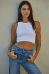 Headstart Seamless Textured Crop Top- White