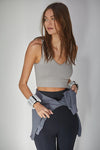 Meant To Be Ribbed Seamless Crop Top - Fog
