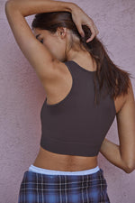 Meant To Be Ribbed Seamless Crop Top - Fudge