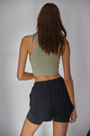 Meant To Be Ribbed Seamless Crop Top - Light Moss