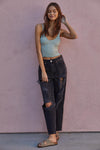Forever Young Seamless Frill Ruffle Tank Top - Dusty Mint