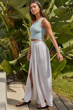 One Of A Kind One Shoulder Crop Top - Dusty Mint