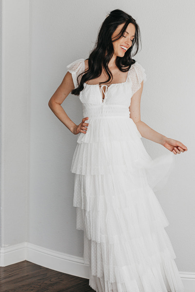 Love Is All We Need Tiered Mesh Maxi Dress