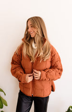 Cassian Pocketed Puffer Jacket - Rust