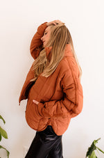 Cassian Pocketed Puffer Jacket - Rust