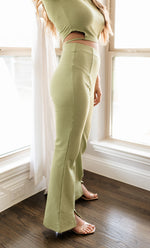 Wait Up Knit Gingham Slit Front Pants