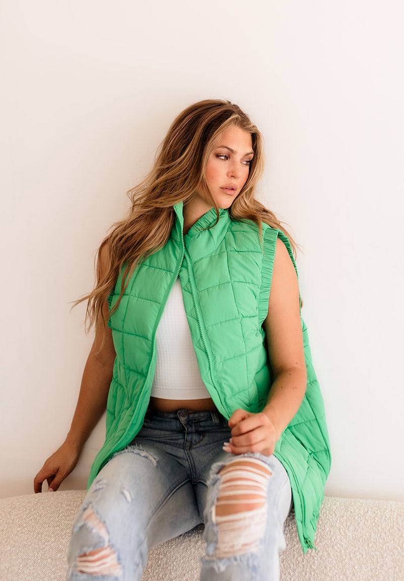 Bunny Slope Puffer Vest- Green