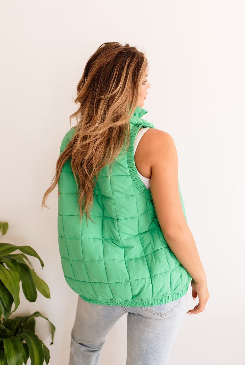 Bunny Slope Puffer Vest- Green