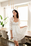 Marly Daisy Applique Floral Babydoll Dress