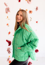 Cassian Pocketed Puffer Jacket - Kelly Green