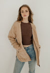 Charli Stone Washed Quilted Jacket - Sand