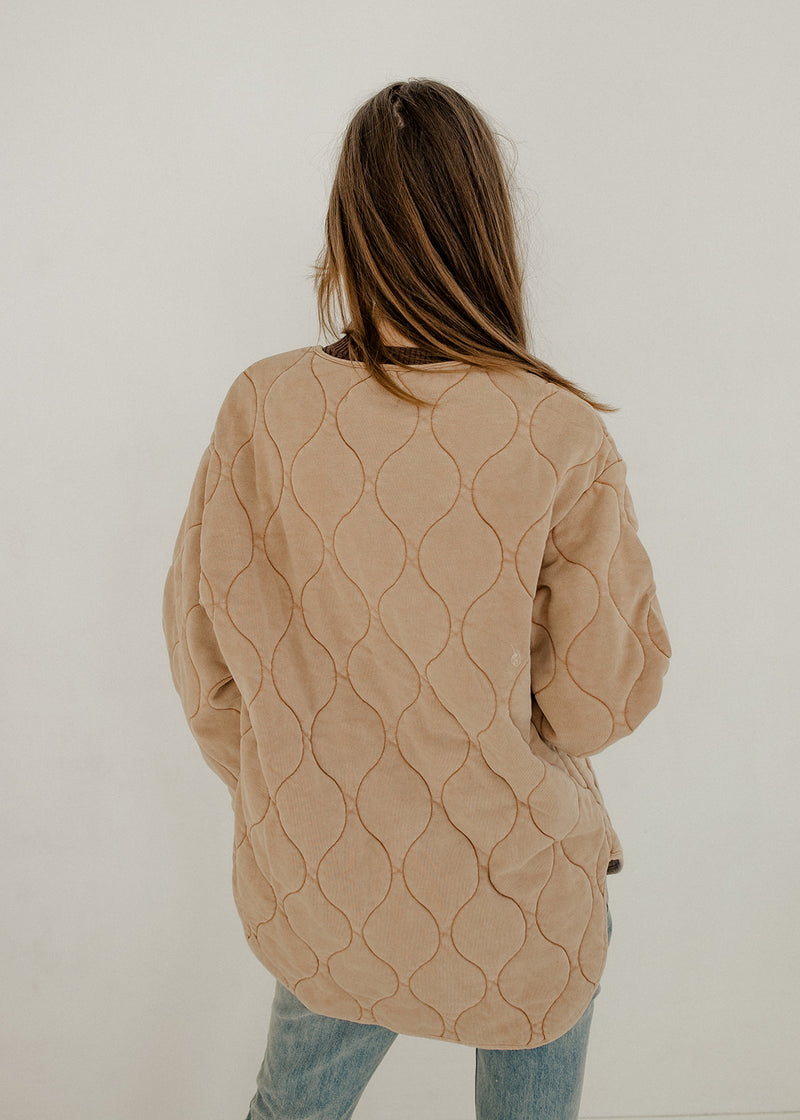 Charli Stone Washed Quilted Jacket - Sand