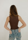 Piper Ribbed Cropped Tank Top - Brown