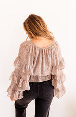 Romina Printed Ruffle Blouse Top