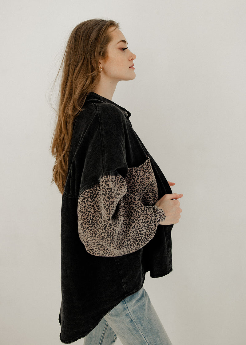 Lena Washed Leopard Shacket