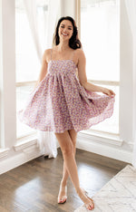 Joan Floral High Sheen Babydoll Dress