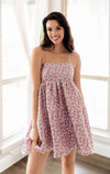 Joan Floral High Sheen Babydoll Dress