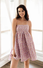 Joan Floral High Sheen Babydoll Dress