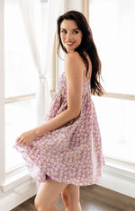Joan Floral High Sheen Babydoll Dress