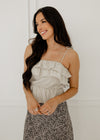 Maven Linen Ruffle Cami Tank Top